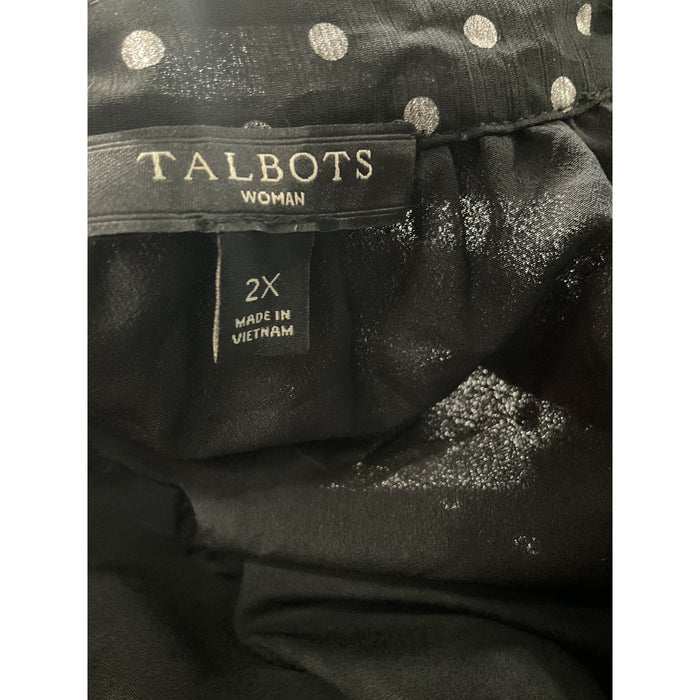 Talbots Black 2XL Plus Size Blouse