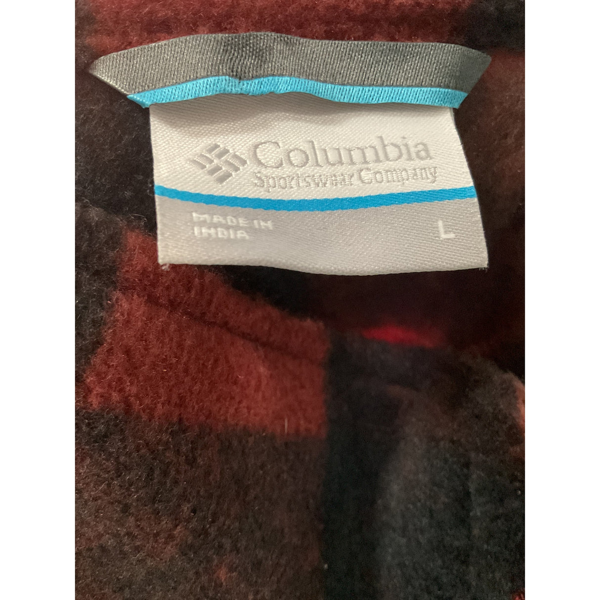 Columbia Multicolor Plaid Henley Fleece Sweater