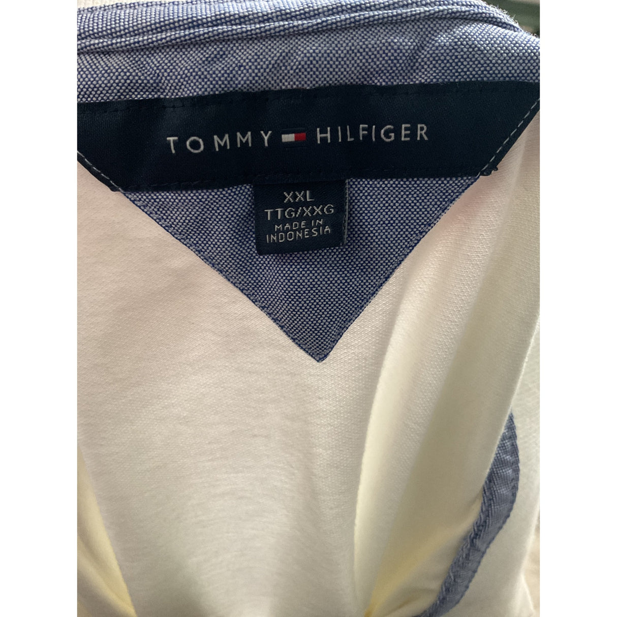 Tommy Hilfiger White Henley Sweater in Plus Size 2XL