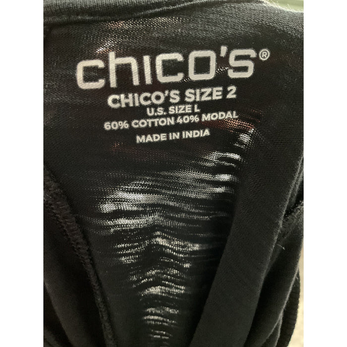 Chico's Black Cotton Blouse - Women's Size L