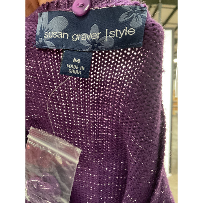 Purple Susan Graver Cardigan Sweater