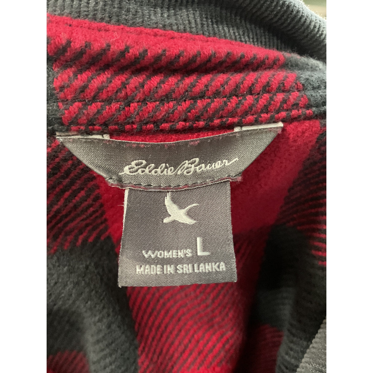 Eddie Bauer Multicolor Plaid Henley Sweater