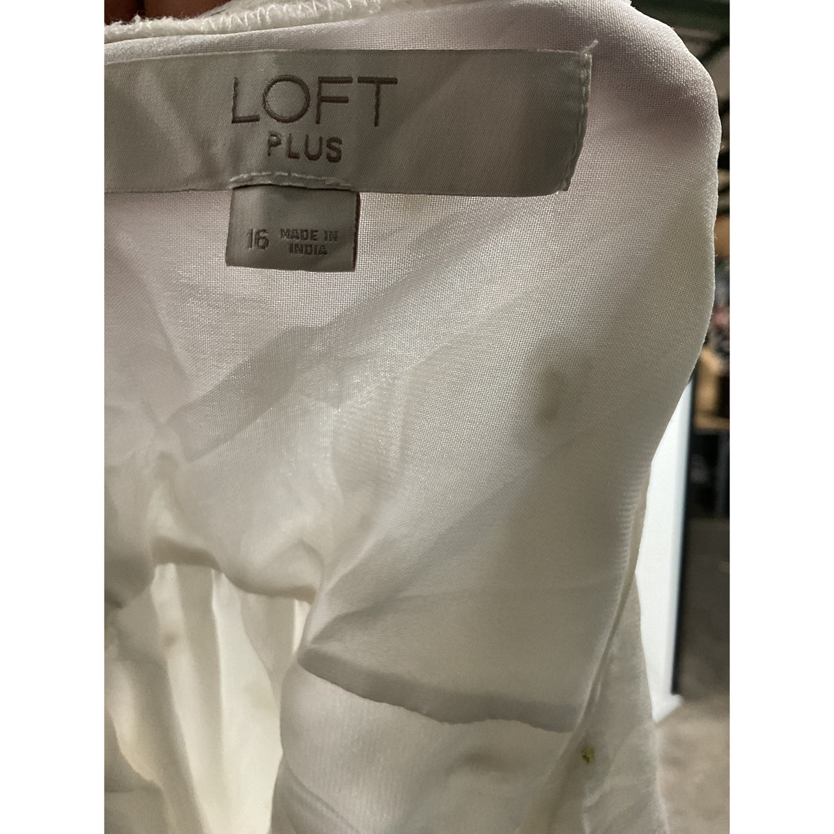 LOFT White Viscose Blouse, Size 16