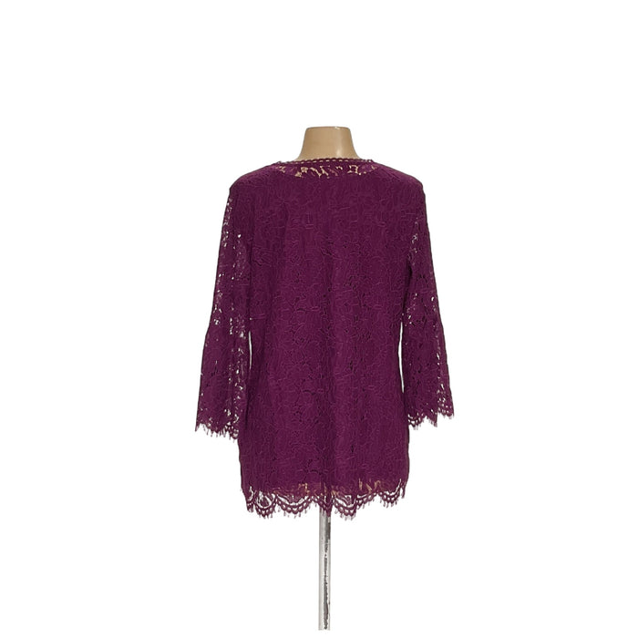 Isaac Mizrahi Purple Nylon Blouse Women's Size L