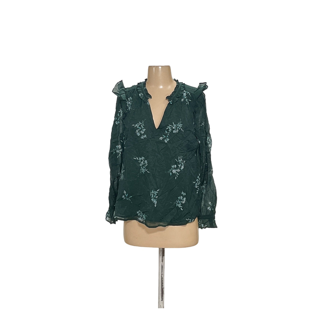 J. Crew Green Viscose Blouse - Women's S