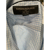 Banana Republic Blue Men's Button-Up Shirt - Size M