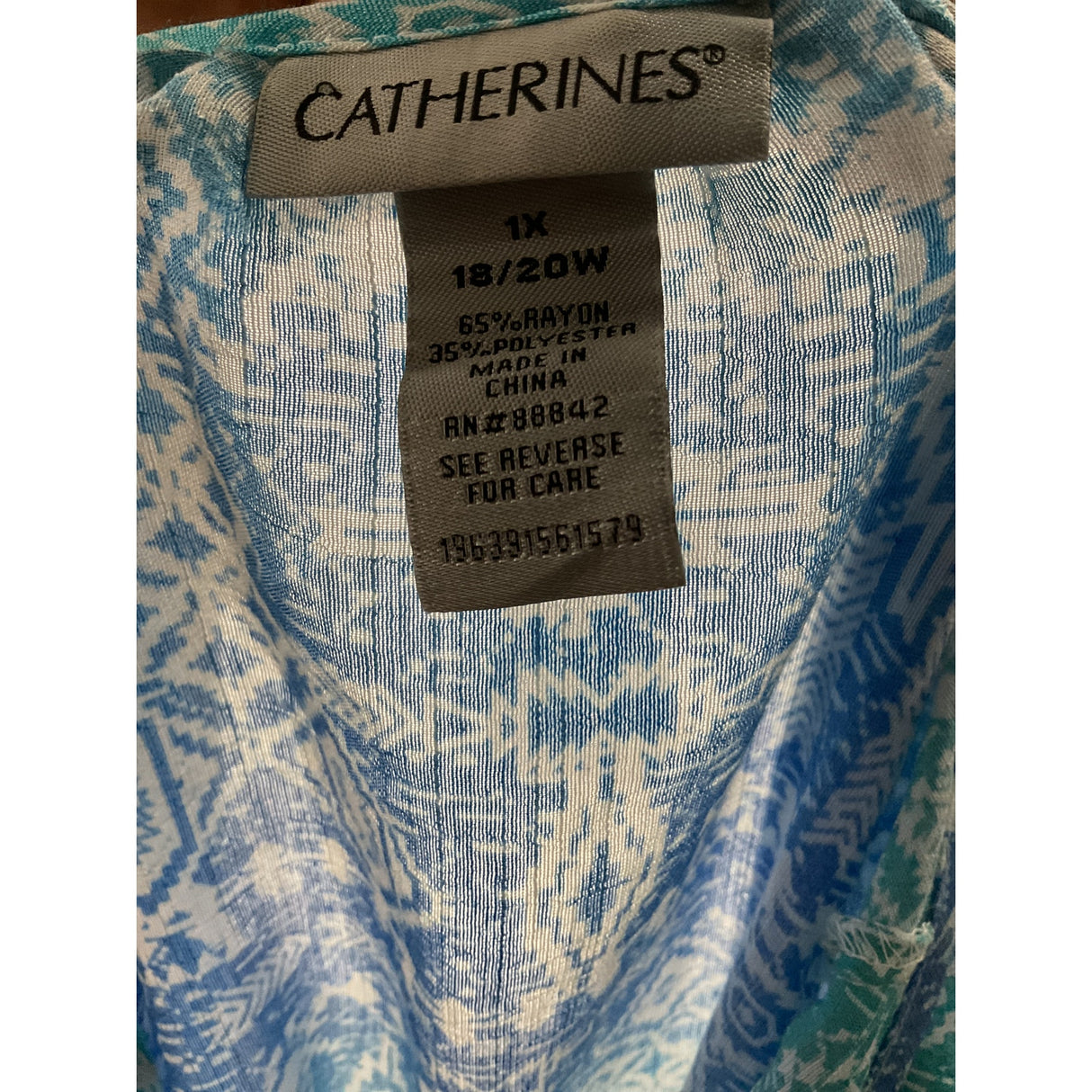 Catherines Multicolor Rayon Blouse - Women's Size 1X