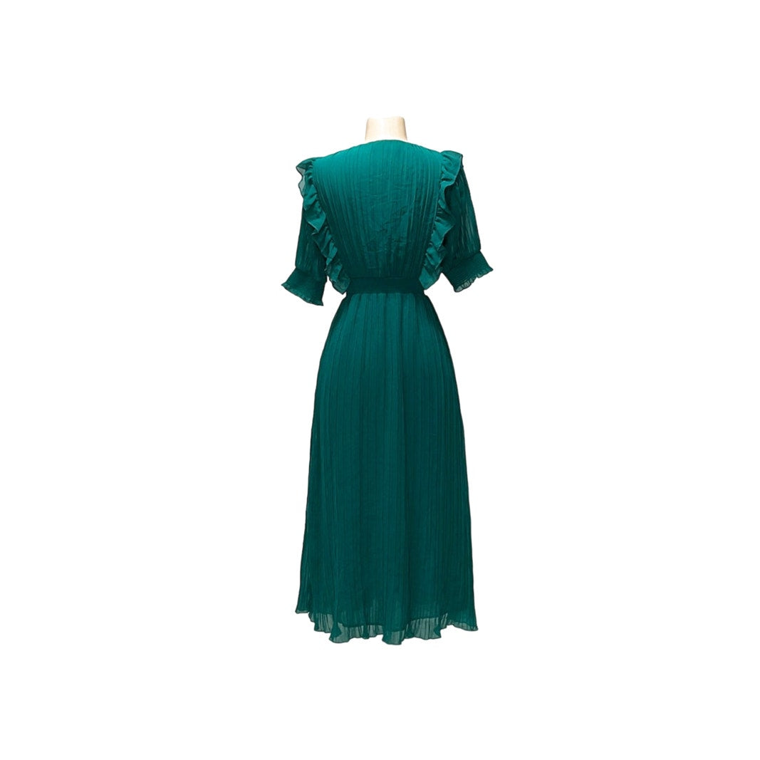 Green ZARA A-Line Midi Dress, XS