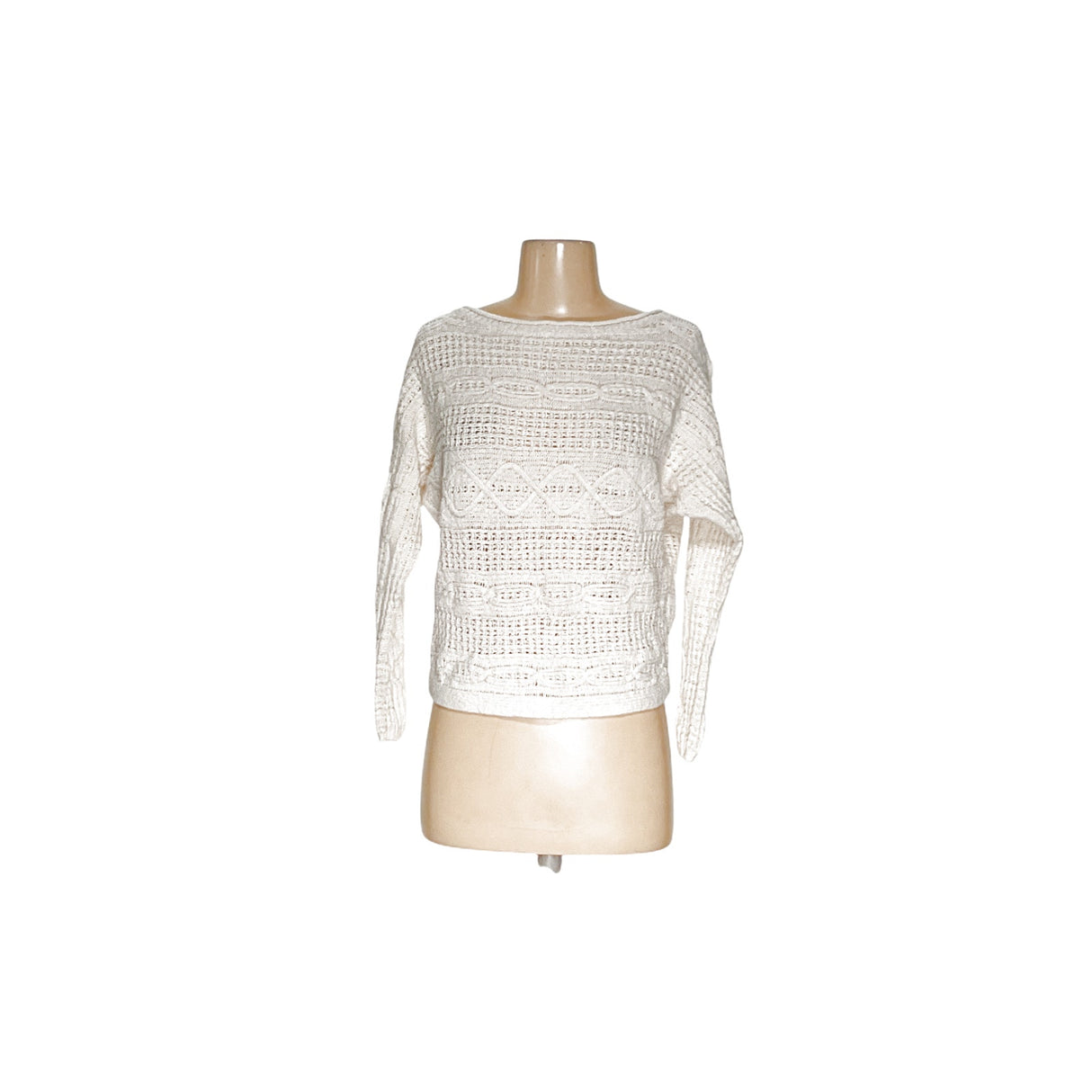 A&F Cream Crochet Pullover Sweater XS