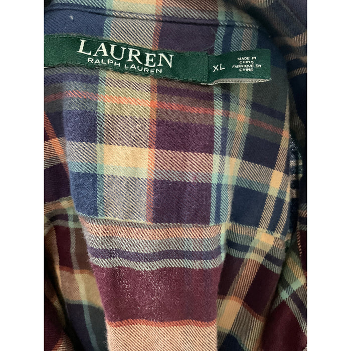 Lauren Ralph Lauren Multicolor Cotton Button-Up Top XL