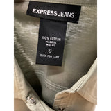 Express Green Knit Button-Up Top