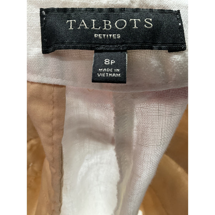 Talbots White Petite Linen Ankle Pants - Size 8P