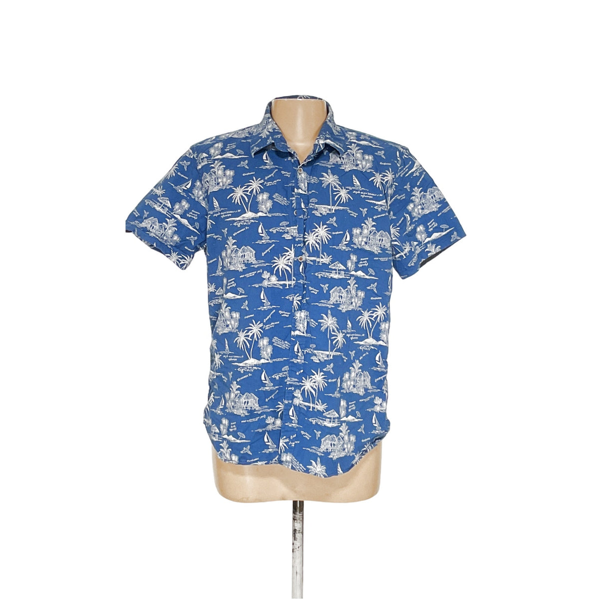 Lee Blue Short Sleeve Cotton Button-Up - Size XL