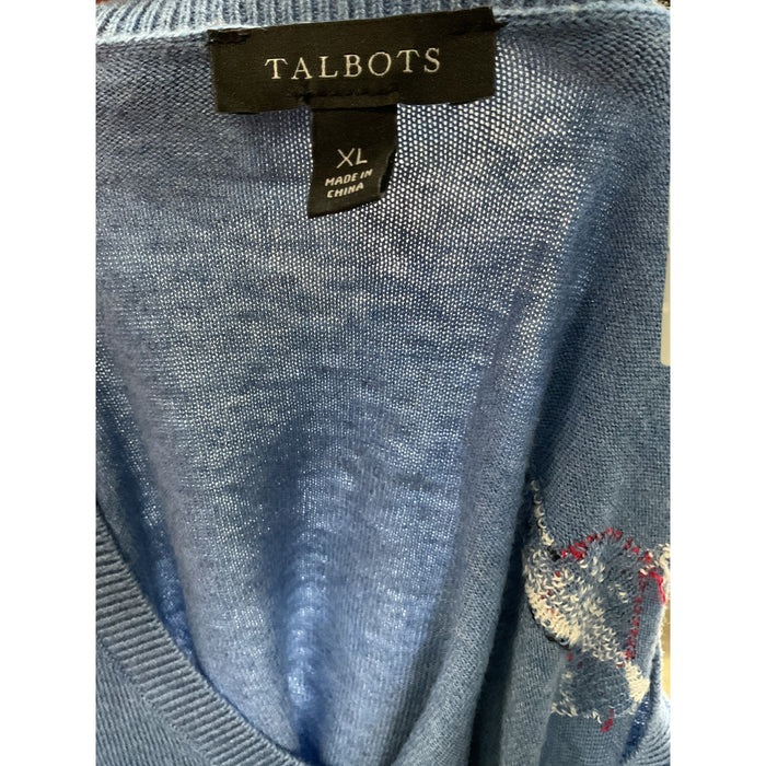 Talbots Blue Women's XL Cotton Pullover Sweater