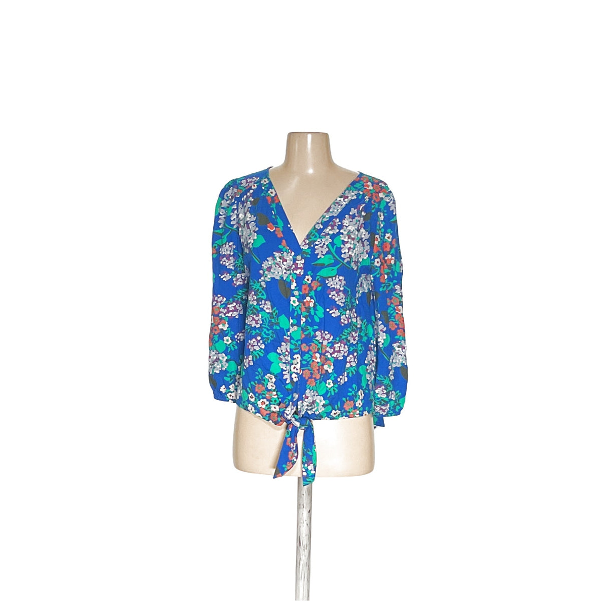 LOFT Multicolor Floral Button-Up Top (Size S)