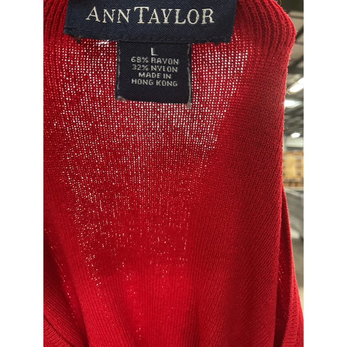 Ann Taylor Red Cardigan Sweater - Size L