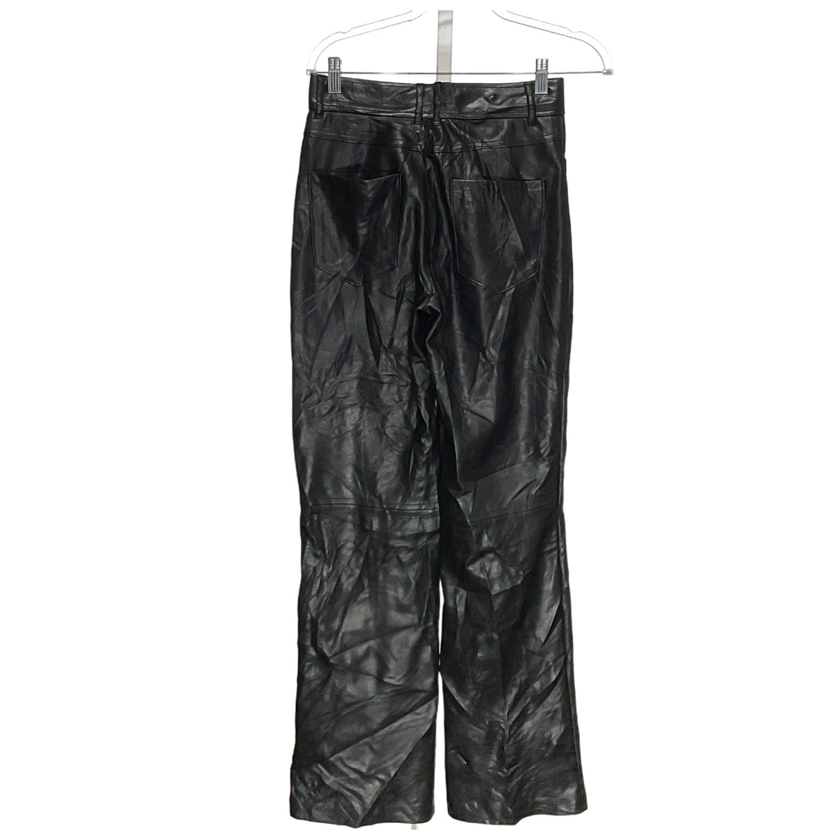 ZARA Black Polyurethane Straight Leg Pants XS