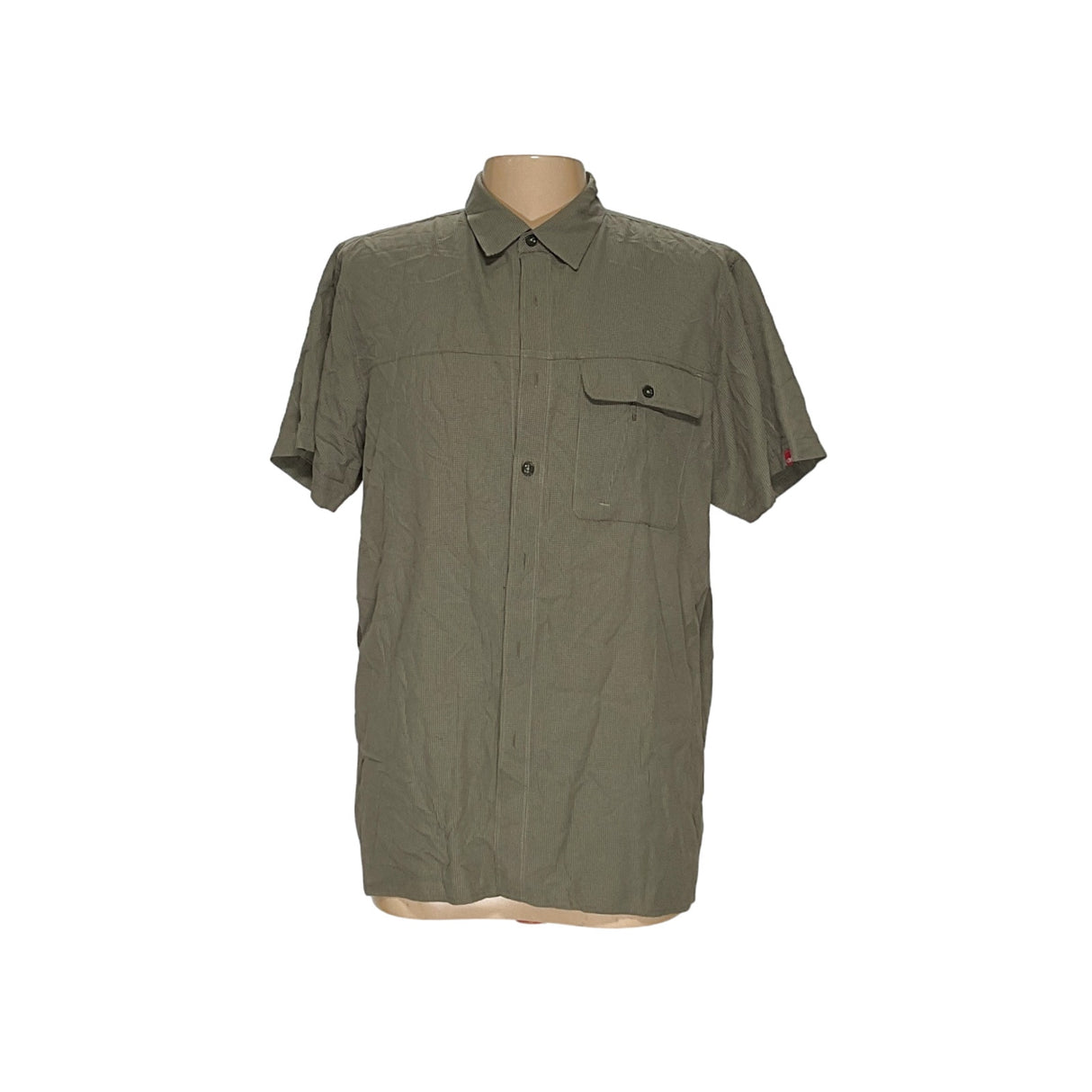 Men's Green Short Sleeve TNF Button-Up