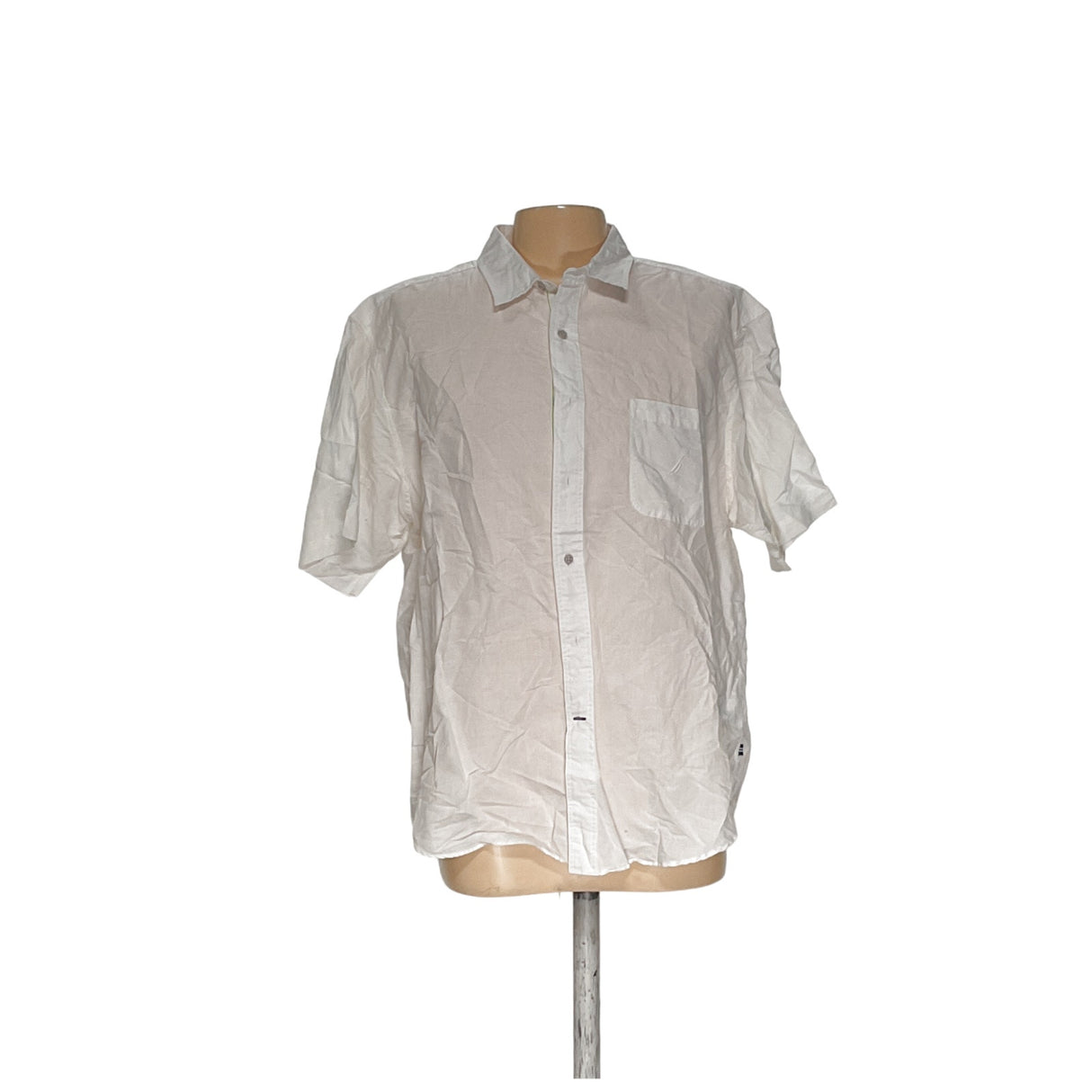 Nautica Men's Big & Tall White Short Sleeve Button-Up Shirt XXL