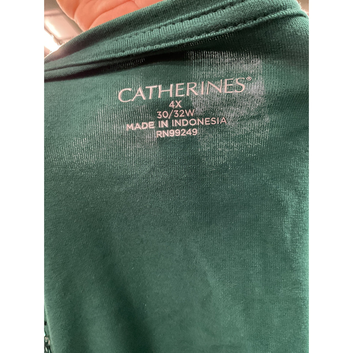 Catherines Green Cotton Blouse in 4X