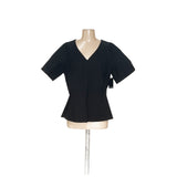 ELOQUII Black Canvas Blouse, Women's Size 14