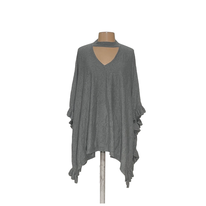 Lane Bryant Gray Cotton Cape Sweater