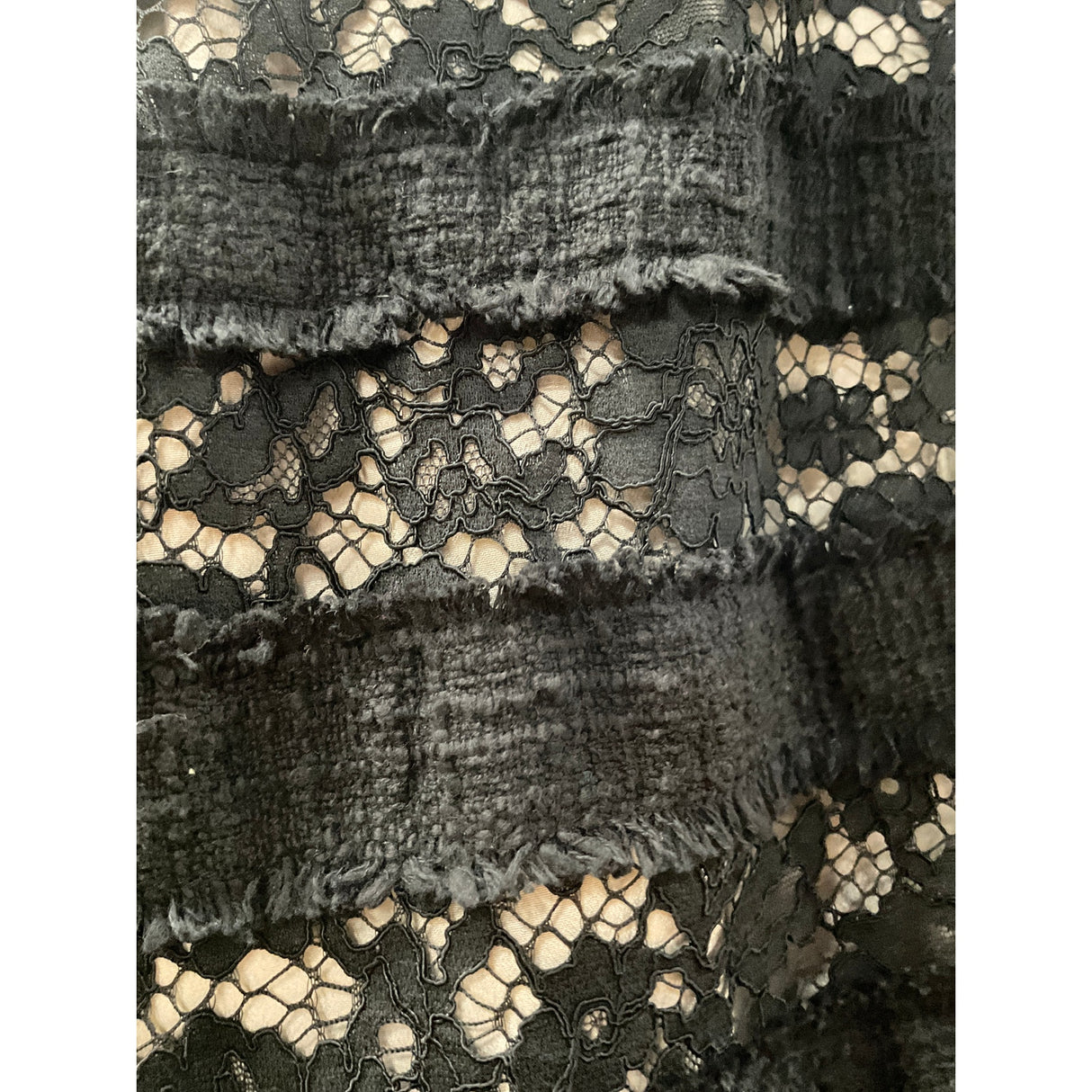 J. Crew Black Viscose Lace Blouse