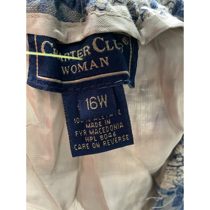 Charter Club Blue Linen A-Line Skirt - Size 16W