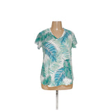 Tahari Multicolor Leaf Print T-Shirt