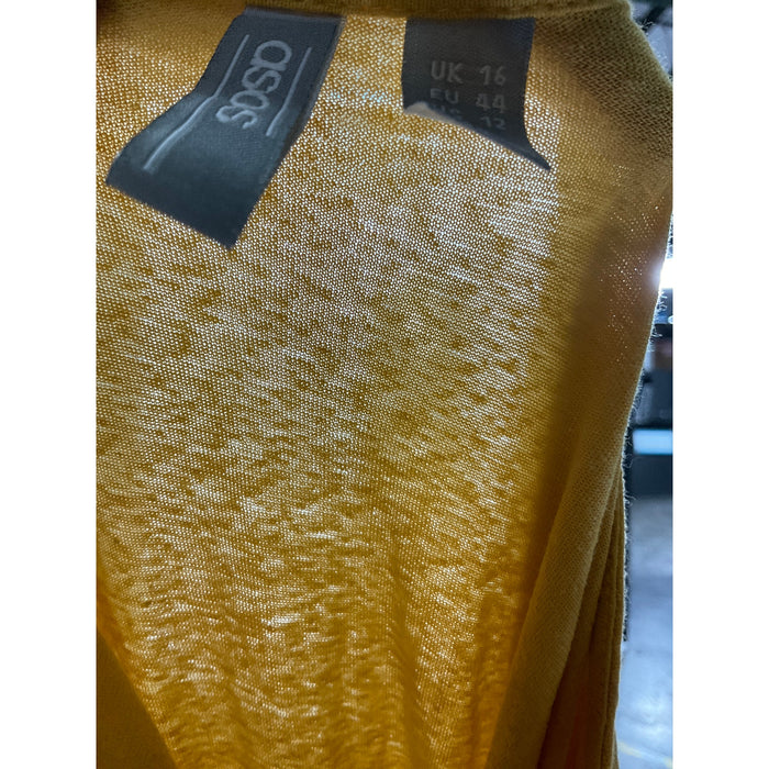 ASOS Women's Yellow Shift Dress - Size 12