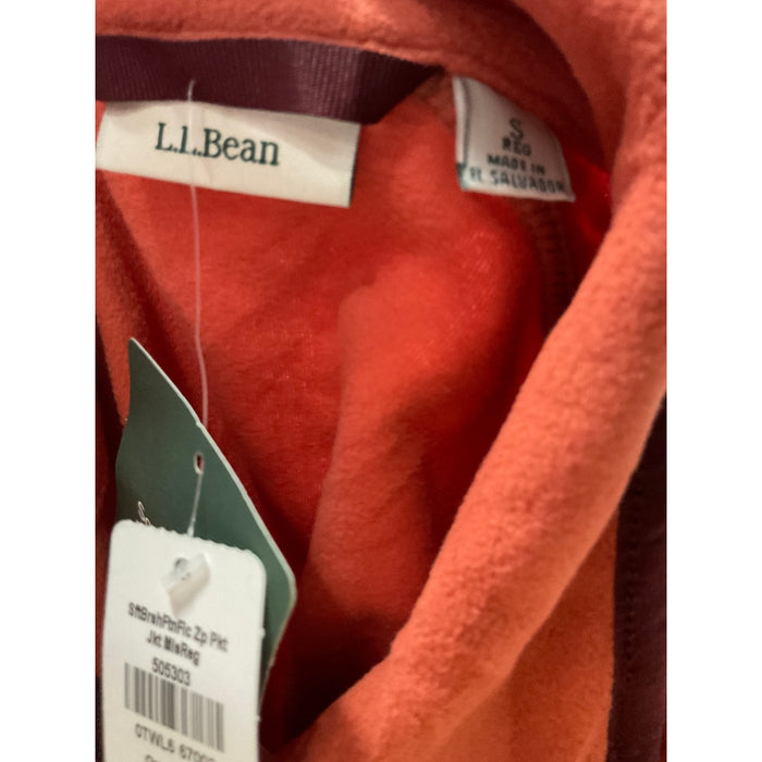 L.L. Bean Women's Orange Full Zip Sweater - Size S