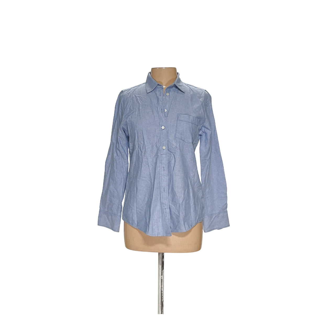 J. Crew Blue Cotton Button-Up Top - Size S