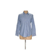 J. Crew Blue Cotton Button-Up Top - Size S