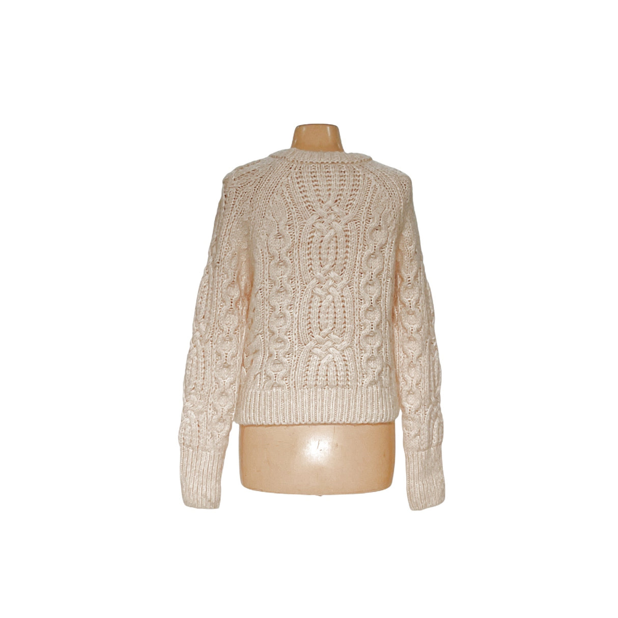 Zara Women's Cream Knit Pullover Sweater