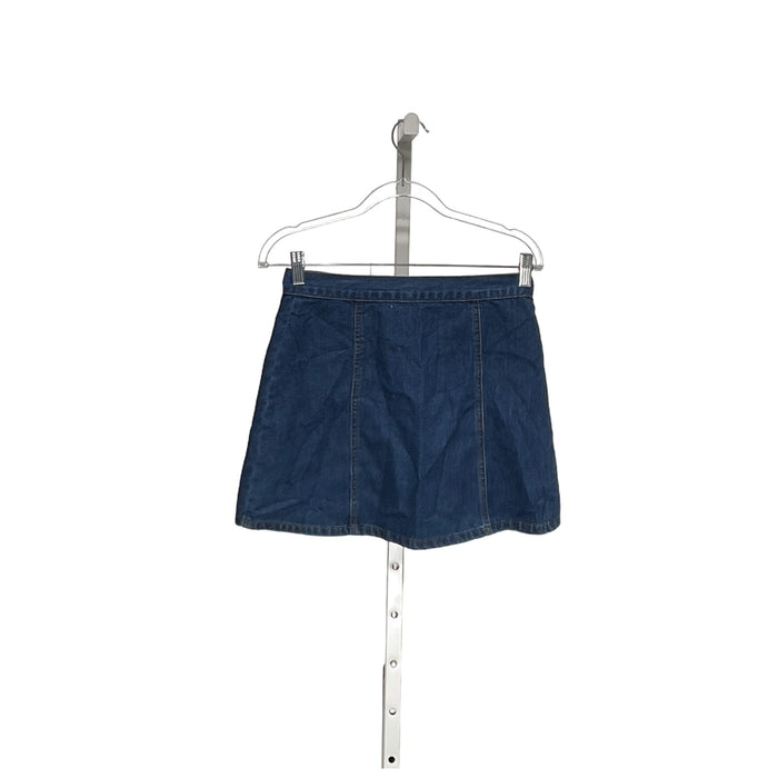 BDG Blue Cotton Mini Skirt (Petite/Size SP)