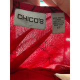 Chico's Red Floral A-Line Dress, Size 1