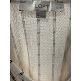 LOFT Cream Striped Petite Blouse, Women's MP
