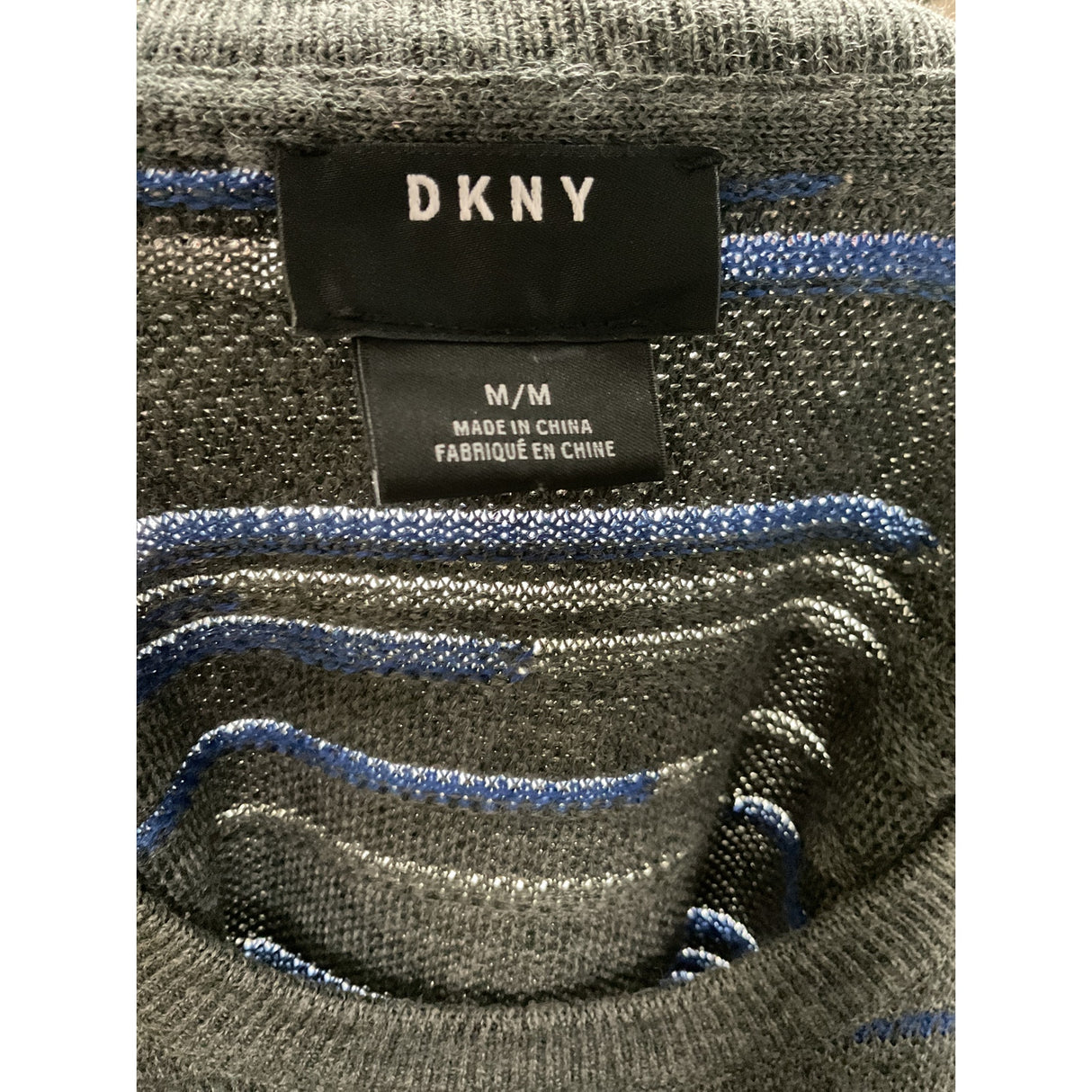 DKNY Gray Men's Wool Striped Pullover Sweater