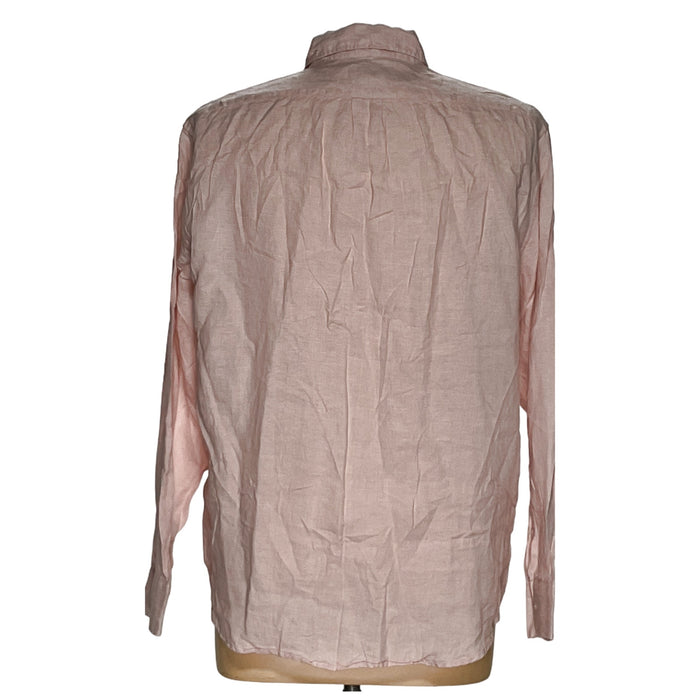 J.Crew Pink Linen Long Sleeve Button-Up Shirt XL