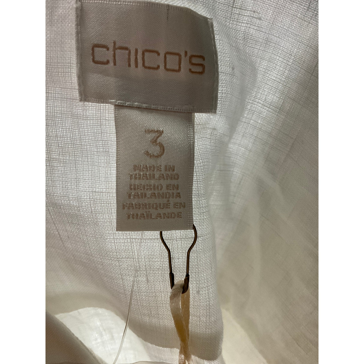 Chico's White Linen Button-Up Top - Sz 3