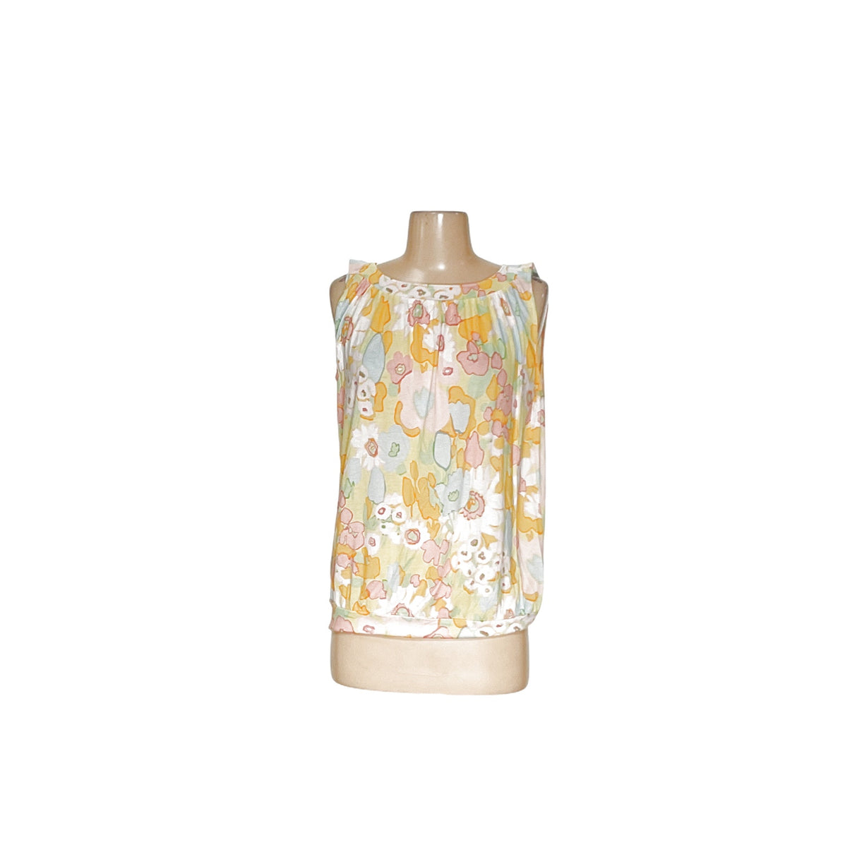 Yellow Floral LOFT Blouse - Women's Rayon Summer Top