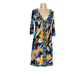 BCBGMAXAZRIA Black Graphic Print Shift Dress XS