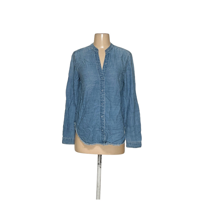 Anthropologie Blue Lyocell Button-Up XS