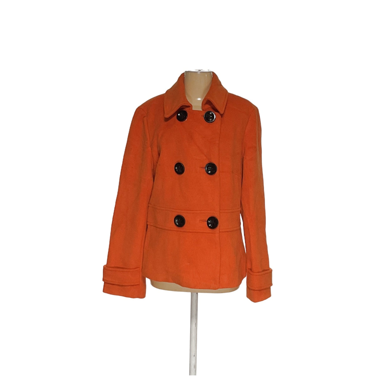 Talbots Orange Wool Basic Jacket Size 16