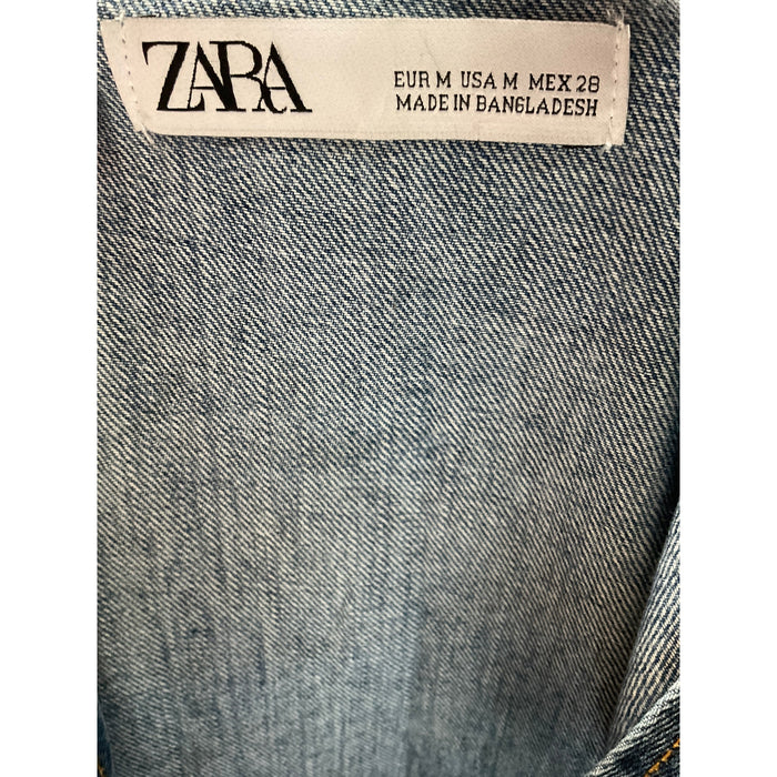 ZARA Blue A-Line Midi Dress (Size M)