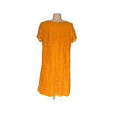 LOFT Yellow Nylon Midi Dress (Size 14)