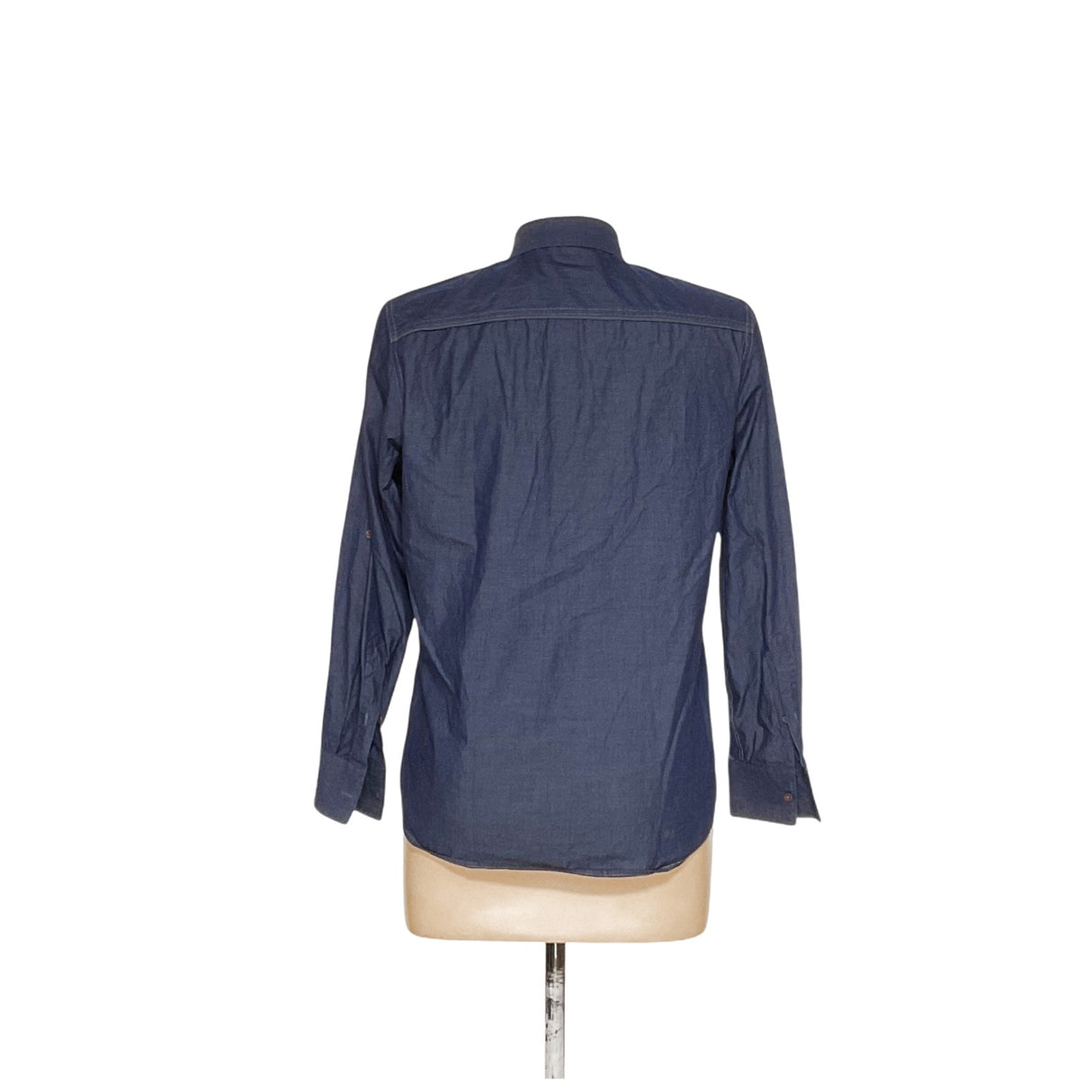 INC Blue Cotton Long Sleeve Button Shirt