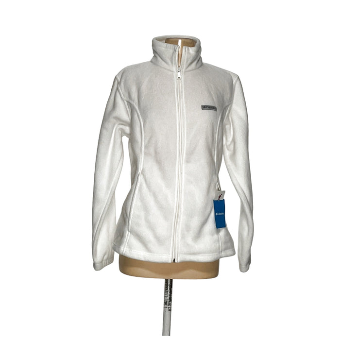 Columbia White Women's Full Zip Sweater - Size M