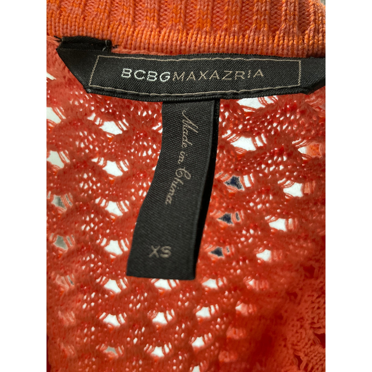 BCBGMAXAZRIA Orange Cotton Pullover Sweater - Women's Size XS