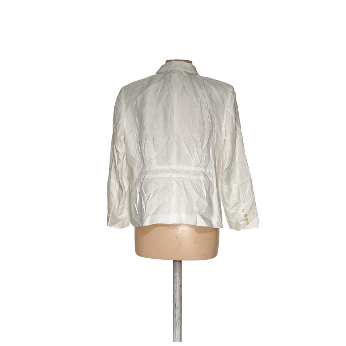 Talbots White Linen Blazer Size 14W